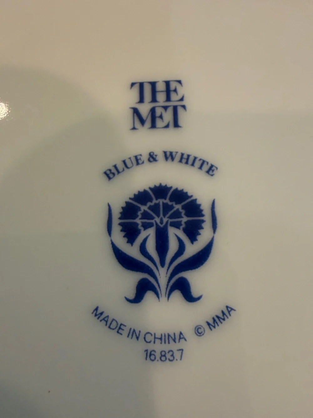 Set of 4 blue/ white collectible plates from “The Met” Museum